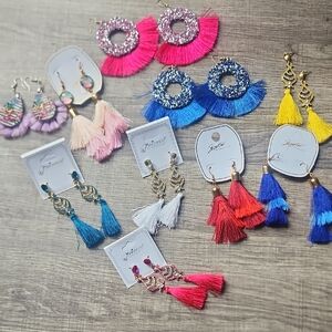 Colorful Tassel Earrings - Mixed Lot of 10